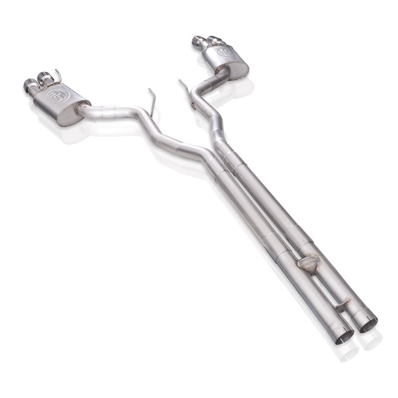 Ford Mustang Performance Exhaust - Rear - Stainless Works - Cat Back, Redline H-Pipe, Dual Exhaust, Quad Tip - `18-`27